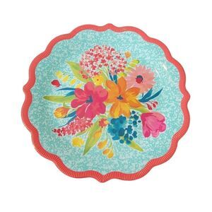 The Pioneer Woman Coral Sunny Days Floral Melamine Dinner Plate Set Of 4
